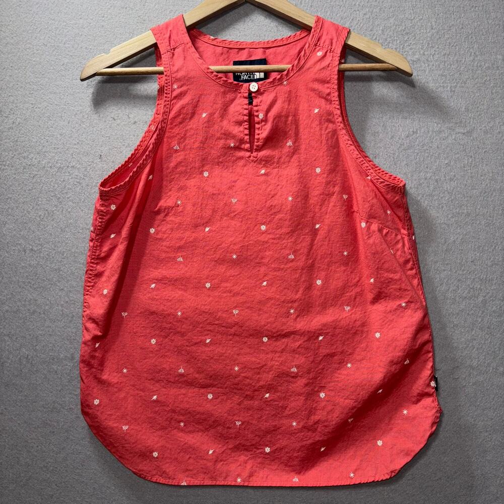 The North Face Sleeveless Coral‎ Tank Top Small 100% Cotton Feminine Summer Cool